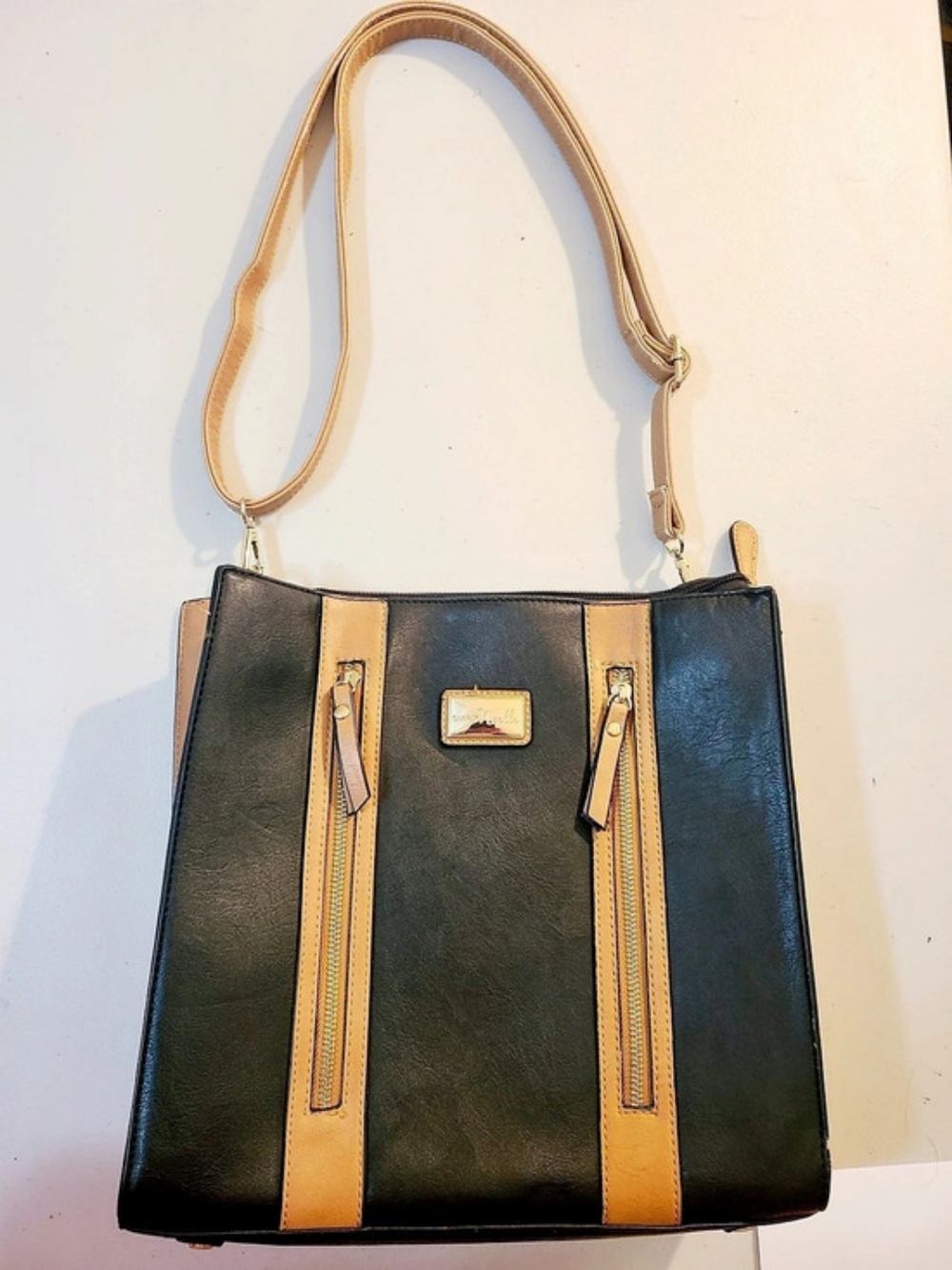 Simply Noelle Paisley Lined Shoulder Bag in Black & Brown